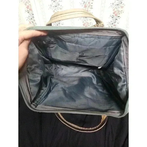 Himawari Green/Brown Canvas Backpack Travel School Computer USB Charging Port - Picture 9 of 12